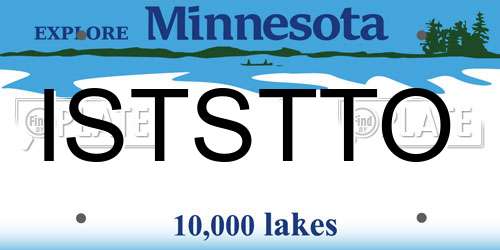 ISTSTTO Minnesota License Plate