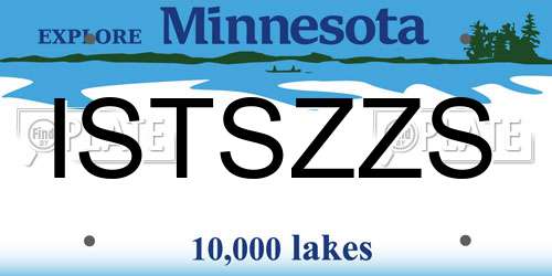 ISTSZZS Minnesota License Plate