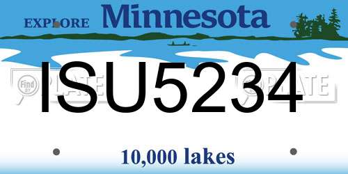 ISU5234 Minnesota License Plate