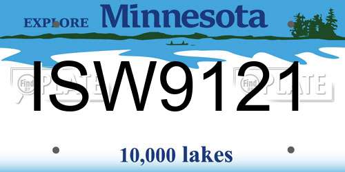 ISW9121 Minnesota License Plate