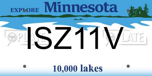 ISZ11V Minnesota License Plate