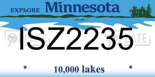 ISZ2235 Minnesota License Plate