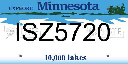 ISZ5720 Minnesota License Plate