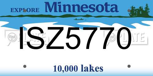 ISZ5770 Minnesota License Plate