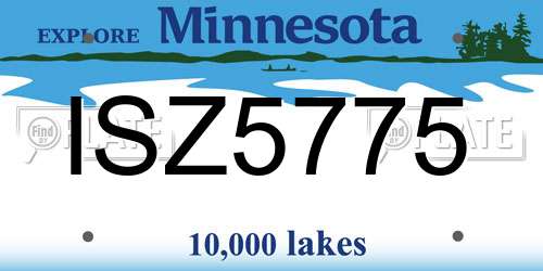 ISZ5775 Minnesota License Plate
