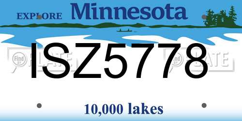 ISZ5778 Minnesota License Plate