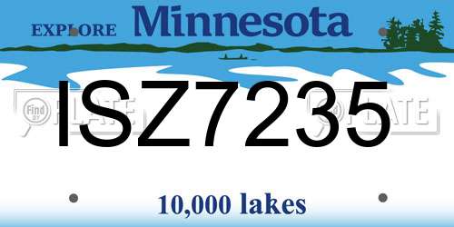 ISZ7235 Minnesota License Plate