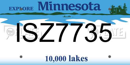 ISZ7735 Minnesota License Plate