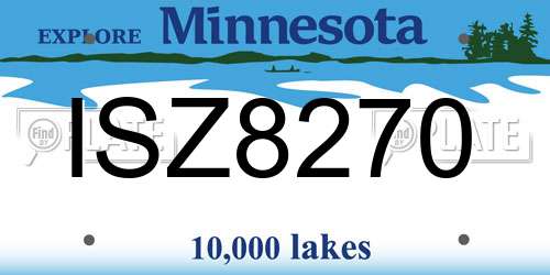 ISZ8270 Minnesota License Plate