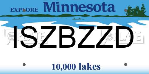 ISZBZZD Minnesota License Plate