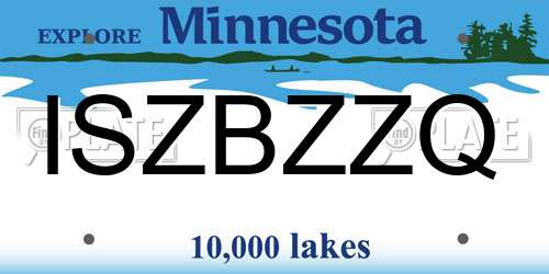 ISZBZZQ Minnesota License Plate