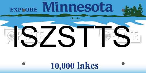 ISZSTTS Minnesota License Plate