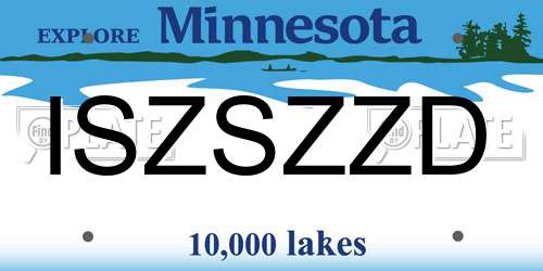 ISZSZZD Minnesota License Plate