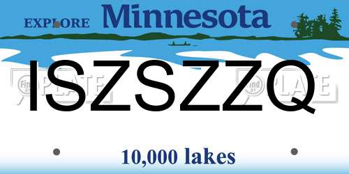 ISZSZZQ Minnesota License Plate