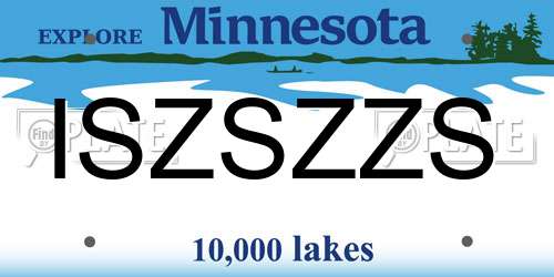 ISZSZZS Minnesota License Plate