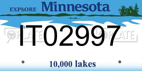 IT02997 Minnesota License Plate