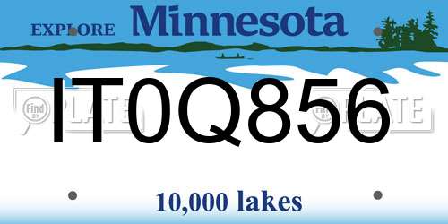 IT0Q856 Minnesota License Plate