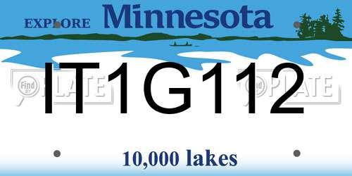 IT1G112 Minnesota License Plate