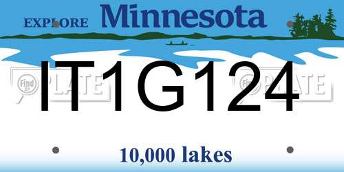 IT1G124 Minnesota License Plate