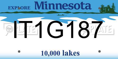 IT1G187 Minnesota License Plate