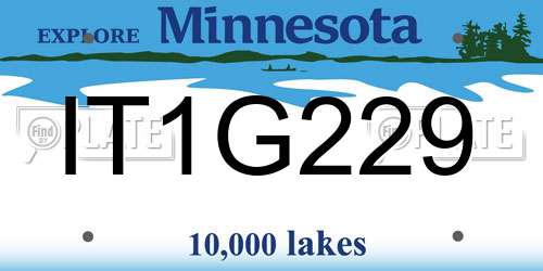 IT1G229 Minnesota License Plate