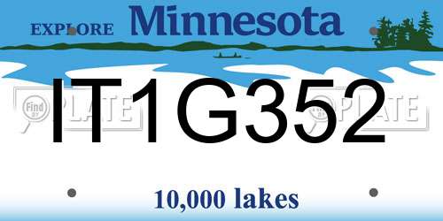 IT1G352 Minnesota License Plate