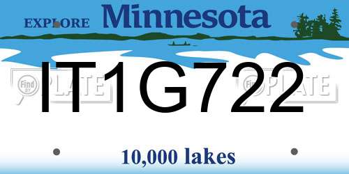 IT1G722 Minnesota License Plate