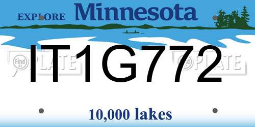 IT1G772 Minnesota License Plate