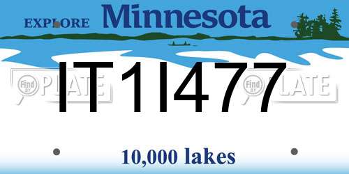 IT1I477 Minnesota License Plate