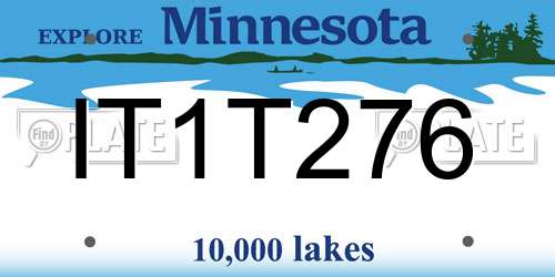 IT1T276 Minnesota License Plate