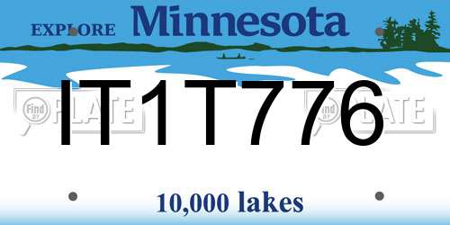 IT1T776 Minnesota License Plate