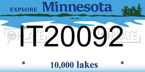 IT20092 Minnesota License Plate