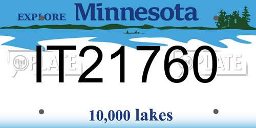 IT21760 Minnesota License Plate