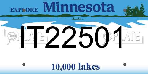 IT22501 Minnesota License Plate