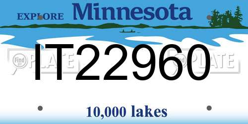 IT22960 Minnesota License Plate