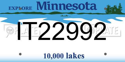 IT22992 Minnesota License Plate