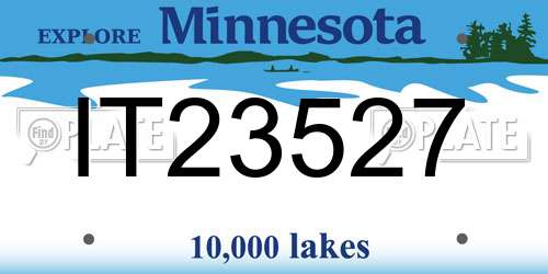 IT23527 Minnesota License Plate