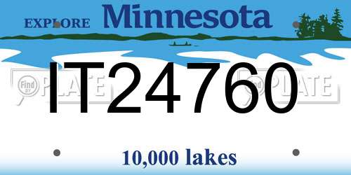 IT24760 Minnesota License Plate