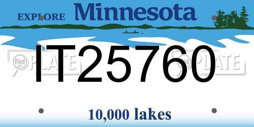 IT25760 Minnesota License Plate
