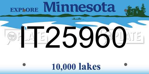 IT25960 Minnesota License Plate