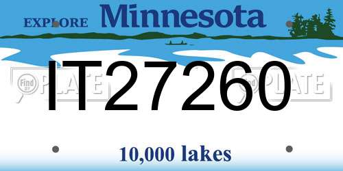 IT27260 Minnesota License Plate