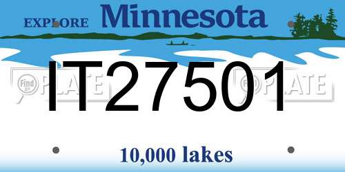 IT27501 Minnesota License Plate