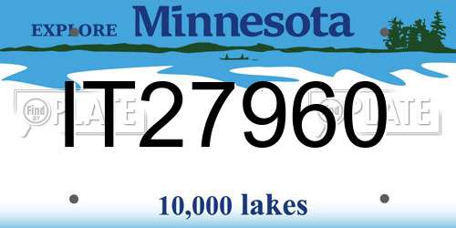 IT27960 Minnesota License Plate