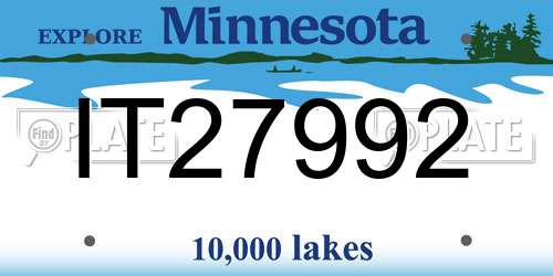IT27992 Minnesota License Plate