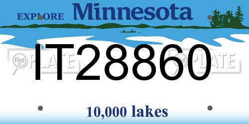 IT28860 Minnesota License Plate