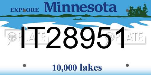 IT28951 Minnesota License Plate