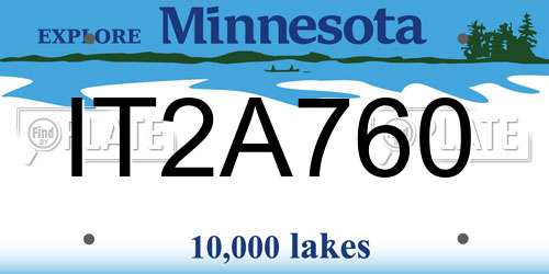 IT2A760 Minnesota License Plate