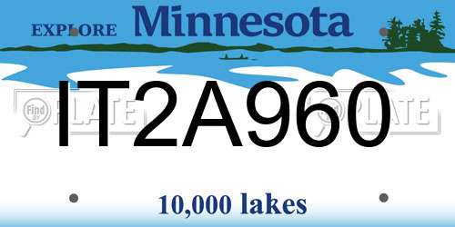 IT2A960 Minnesota License Plate