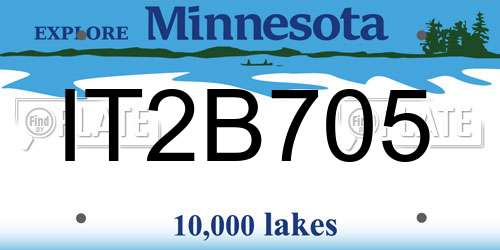 IT2B705 Minnesota License Plate