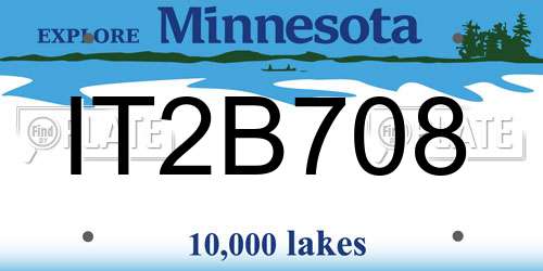 IT2B708 Minnesota License Plate